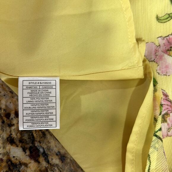 BB Dakota Botanical Bae Yellow Floral Print Long Sleeve Dress Size 0 - Picture 10 of 14